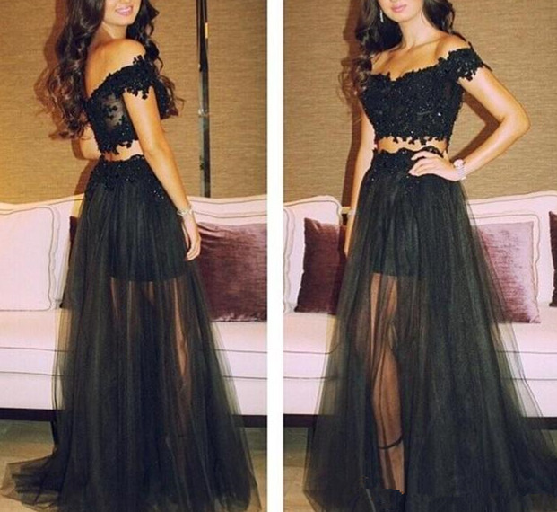 Black Prom Dresses,lace Prom Dress,sexy Prom Dress,cap Sleeves Prom Dresses,charming Formal Gown,high Low Evening Gowns,black Party Dress,prom