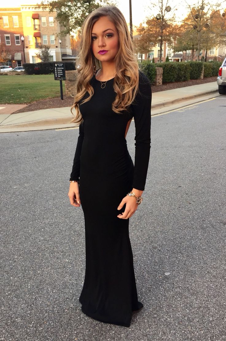 Black Prom Dress,mermaid Prom Dress,simple Prom Gown,backless Prom Dresses,sexy Evening Gowns,2017 Evening Gown,open Back Long Sleeves Dress For